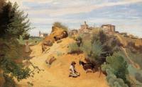 Corot, Jean-Baptiste-Camille - Genzano - Goatherd and Village